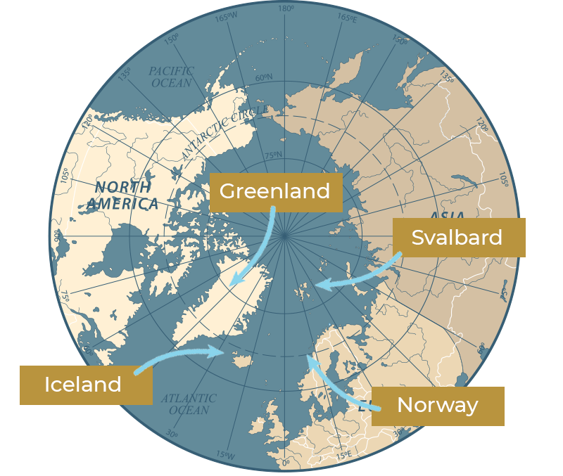 Map of the North Pole