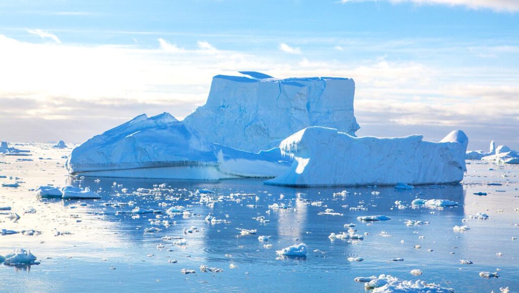 Ice shelf at the poles