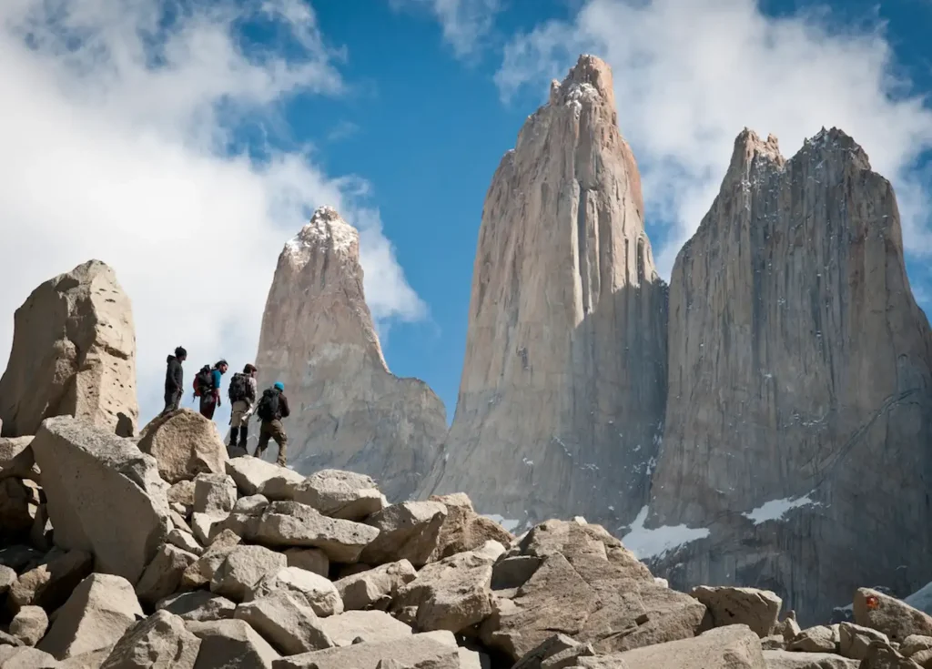 Climbing at the base of Torres