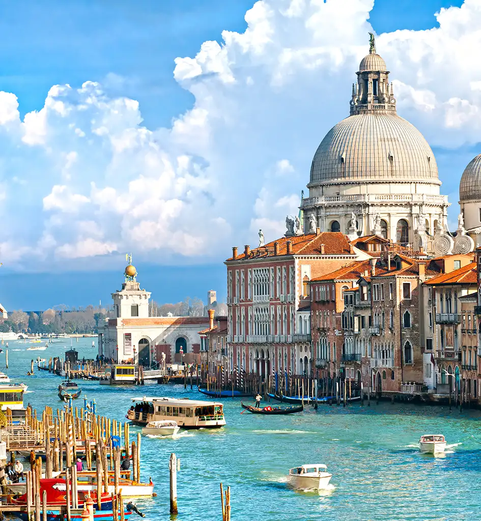 Marvel at the canals in Venice