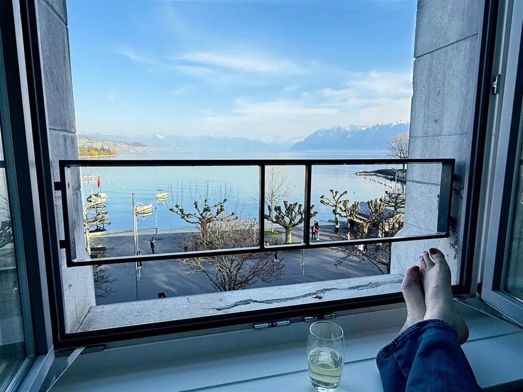 with the view of lake geneva in switzerland